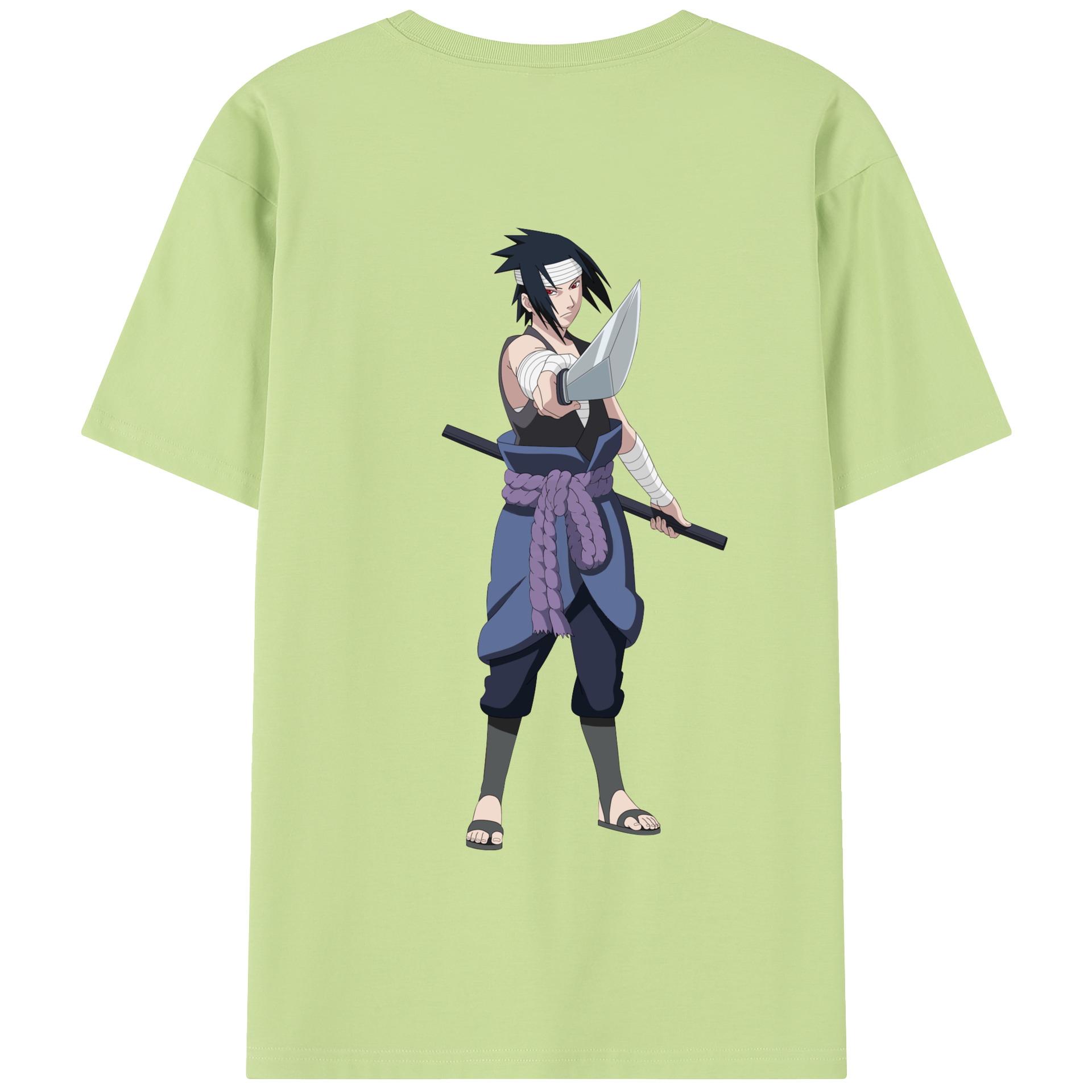 （画像用） NARUTO -ナルト- うちは サスケ Uchiha Sasuke 綿100％半袖Tシャツ（背面プリント）